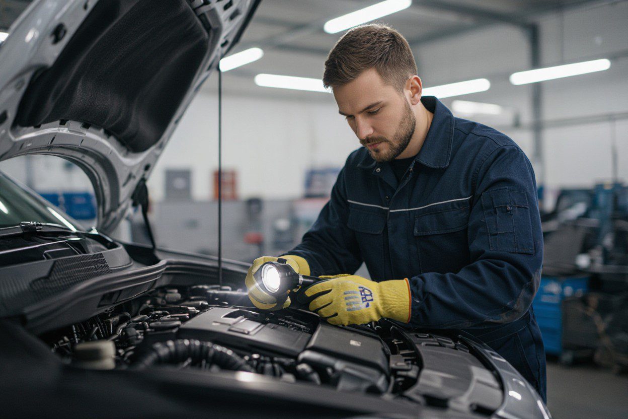 Mechanic Doing Safety Vehicle Inspection